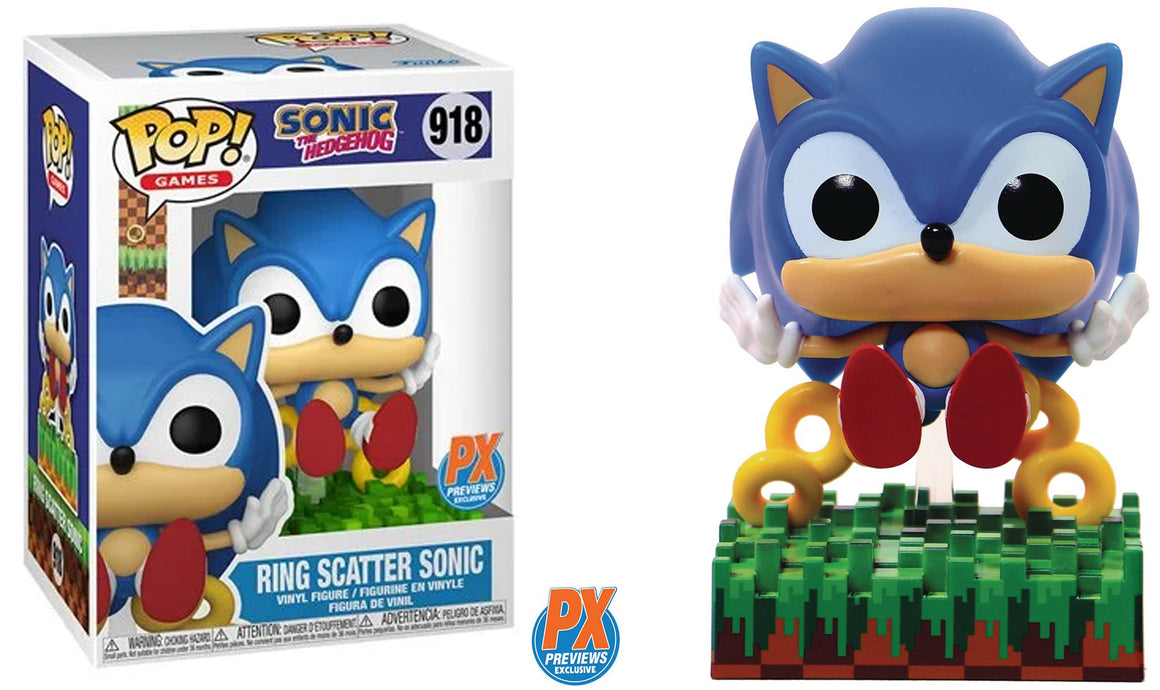 Funko Pop Vinyl Figure PX Exclusive Sonic Ring Scatter #918 - Sonic The Hedgehog