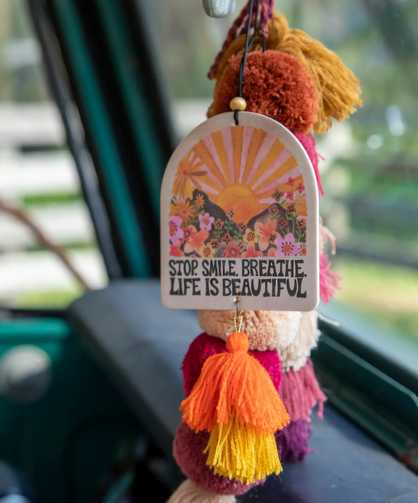 Car Air Freshener - Stop Smile Breathe - Strawberry Scent Car Air Freshener - Stop Smile Breathe - Strawberry Scent