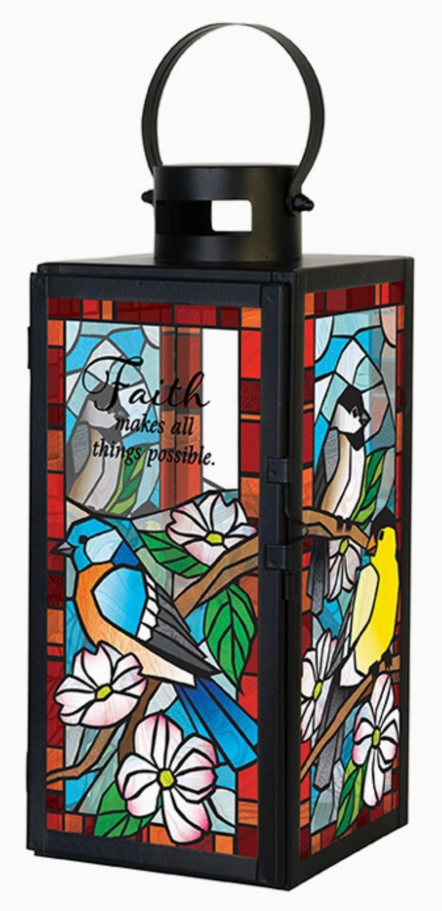 "Faith" Stained Glass Lantern
