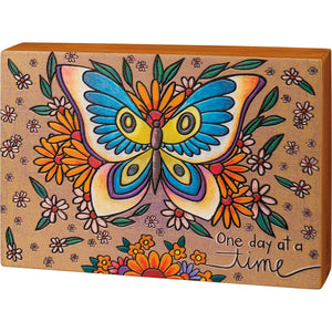 One Day At A Time - Butterfly - Box Sign