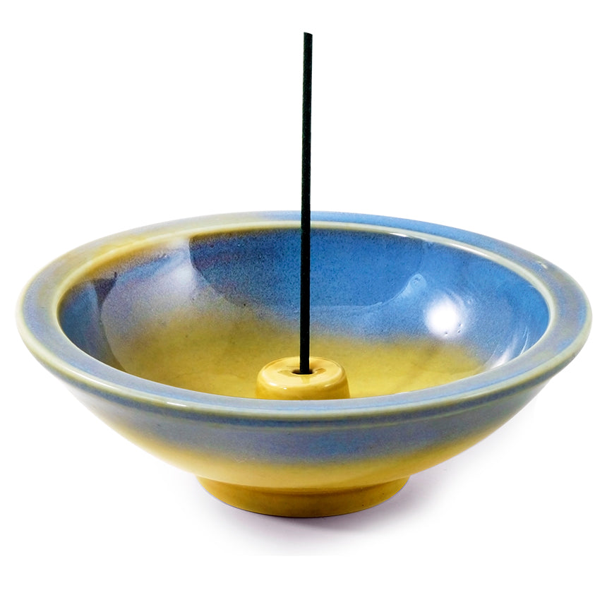 Azure Ceramic Round Incense Holder