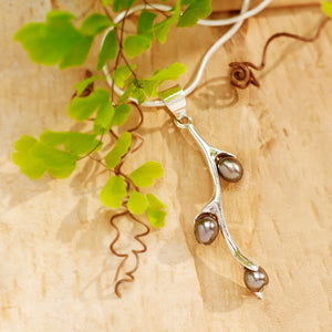 Willow Bud Pearl Sterling Silver Necklace Handcrafted in Nepal