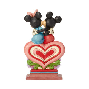 Mickey and Minnie Sitting on Heart by Jim Shore Disney Traditions