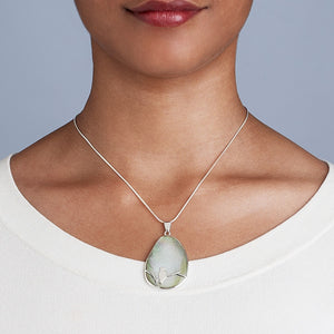 Moon Song Mother of Pearl Sterling Silver Necklace Handcrafted in Peru