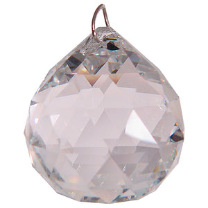 Faceted Sphere Clear Crystal Prism