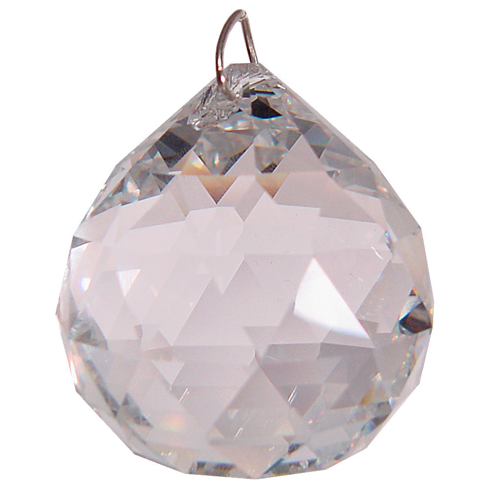Faceted Sphere Clear Crystal Prism
