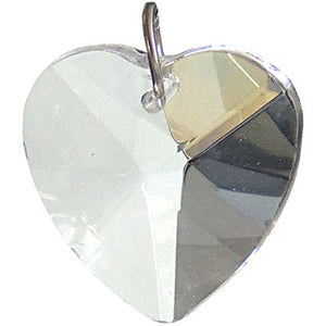 Faceted Heart-Shaped Clear Crystal Prism