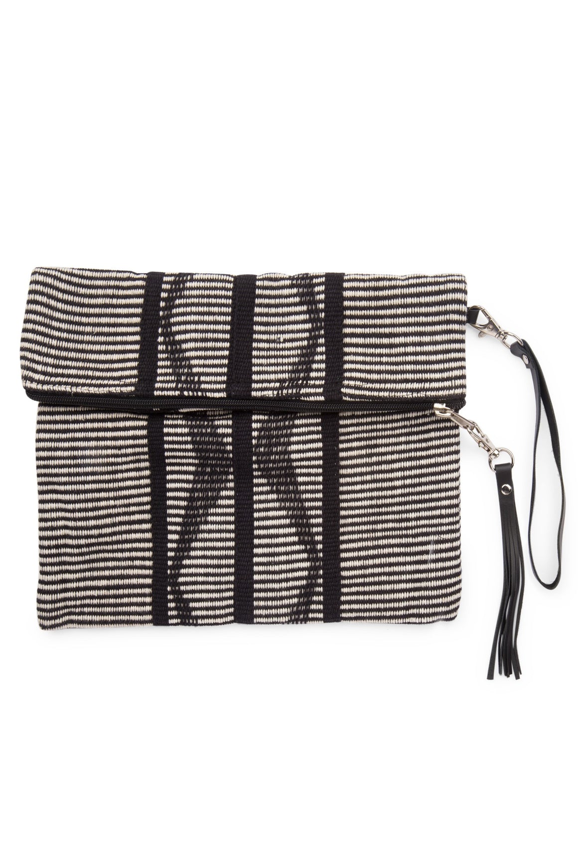 Woven Wave Foldover Clutch Handcrafted in India