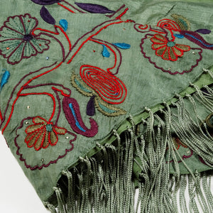 Embroidered Enchanted Forest Shawl Handcrafted in India