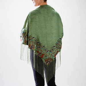 Embroidered Enchanted Forest Shawl Handcrafted in India