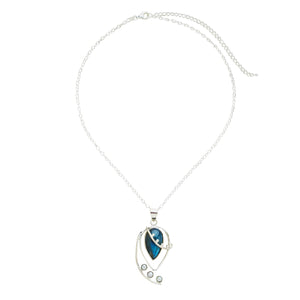 Spring Breeze Labradorite and Pearl Sterling Silver Necklace Handcrafted in India