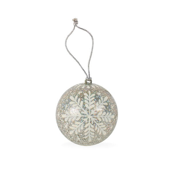 Glitter Snowflake Ornament Handcrafted in India