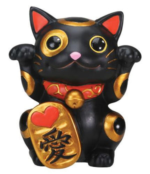 Lucky Cat - Maneki Neko Black Figurine