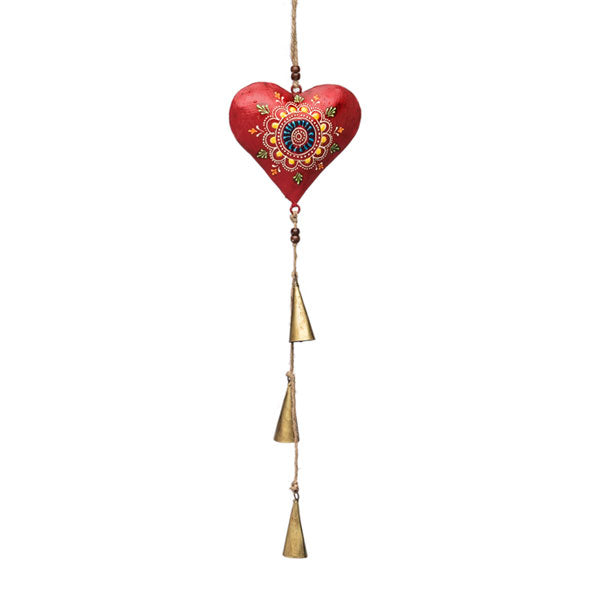 Henna Treasure Heart Bell Chime Handcrafted in India