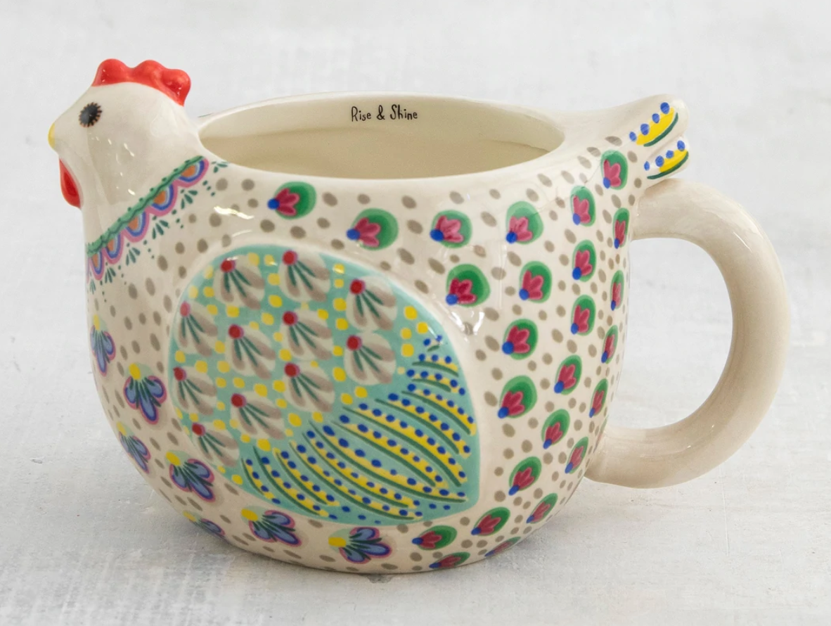 Penny the Chicken Folk Art Mug