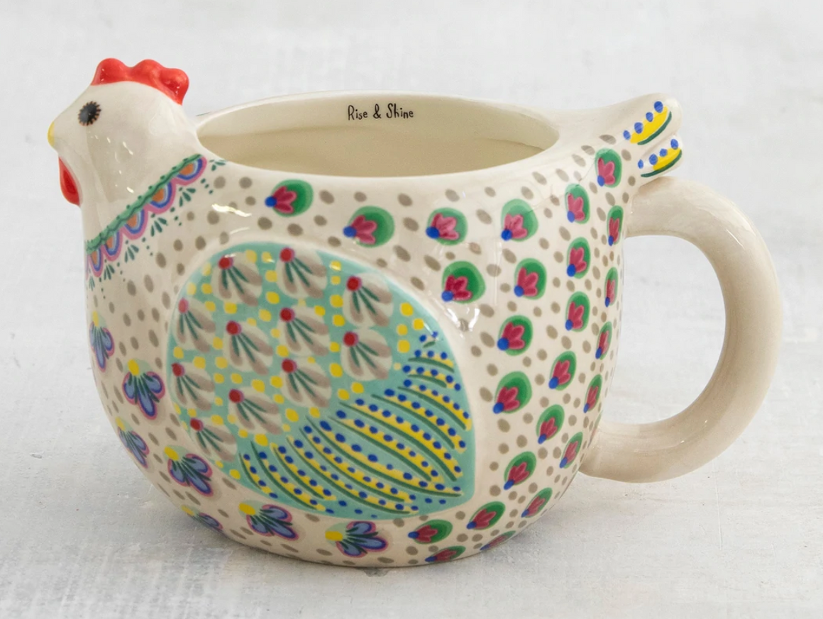 Penny the Chicken Folk Art Mug