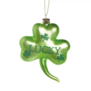 Lucky Shamrock Glass Ornament