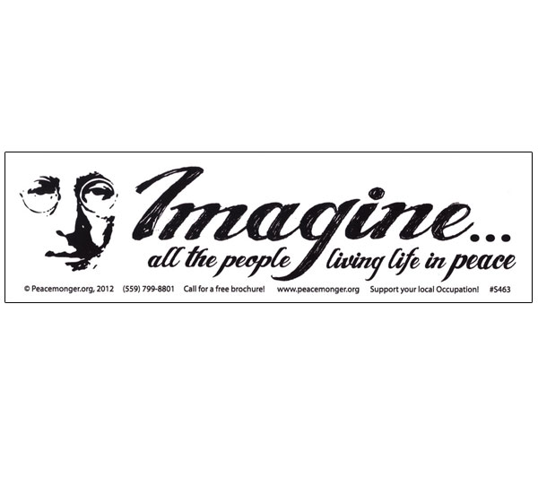Imagine all the People Living Life in Peace Bumper Sticker