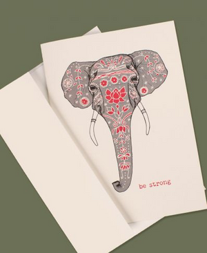 Be Strong Elephant Greeting Card