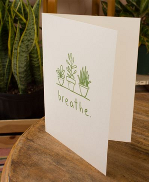 Breathe Succulent Plants Greeting Card