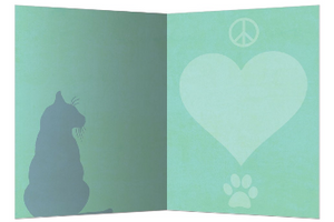 Peace Love Cat Greeting Card (blank inside)