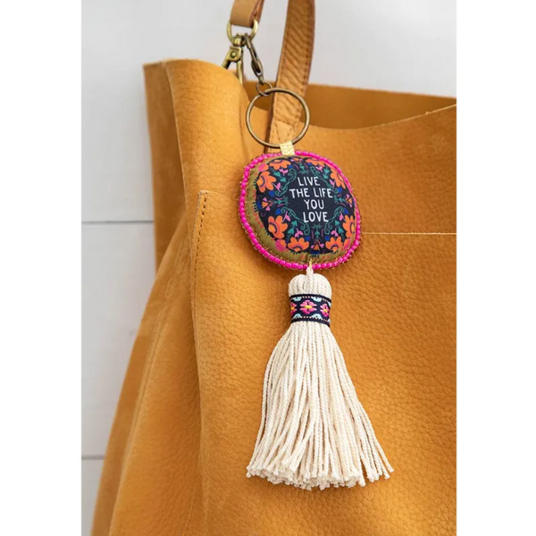 Make A Difference Mantra Beaded Tassel Keychain - Sunnyside Gift Shop