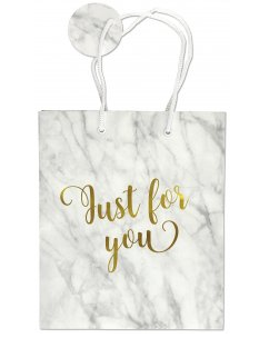 Just for You Marble Gift Bag (8.5" x 10" x 3.88")