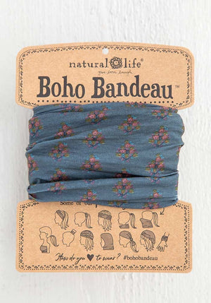 Charcoal Floral Print Boho Bandeau