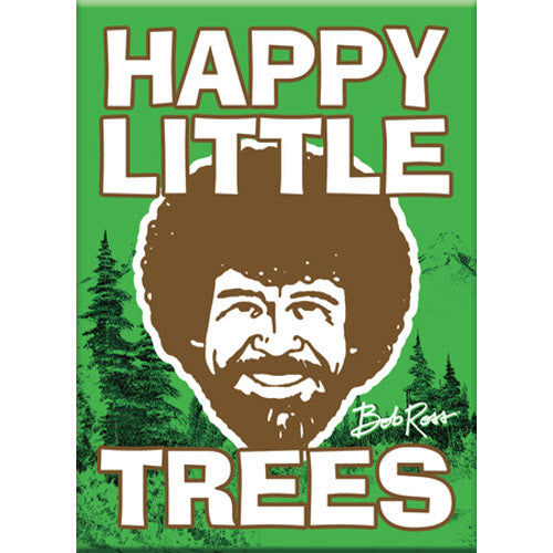 Happy Little Trees Bob Ross Flat Magnet - Sunnyside Gift Shop