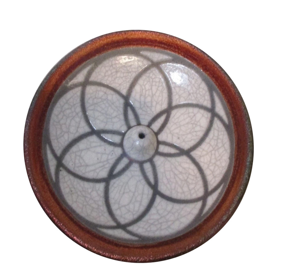Raku Flower Of Life Silhouette Incense Burner