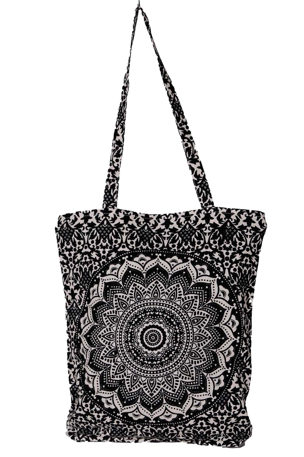 Mandala Print Zip Top Tote Bags by Sunshine Joy