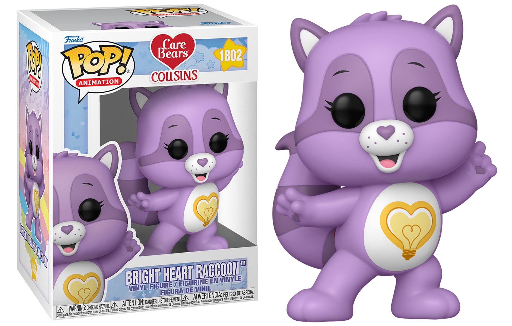Funko Pop Vinyl Figure Bright Heart Raccoon #1802 Care Bears