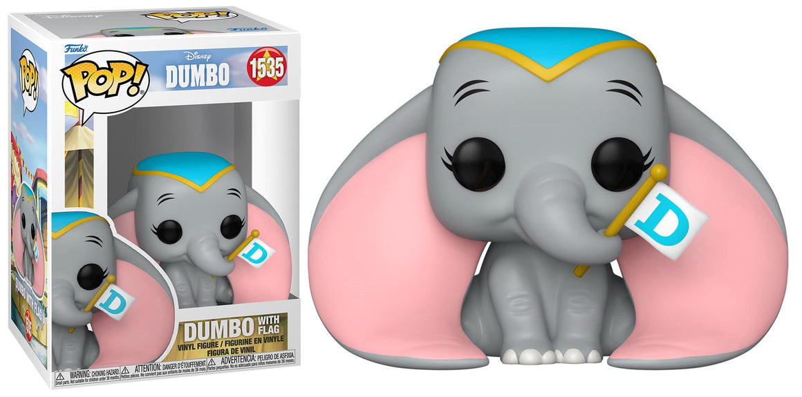 Funko Pop Vinyl Figure Dumbo with Flag #1535 - Disney Dumbo