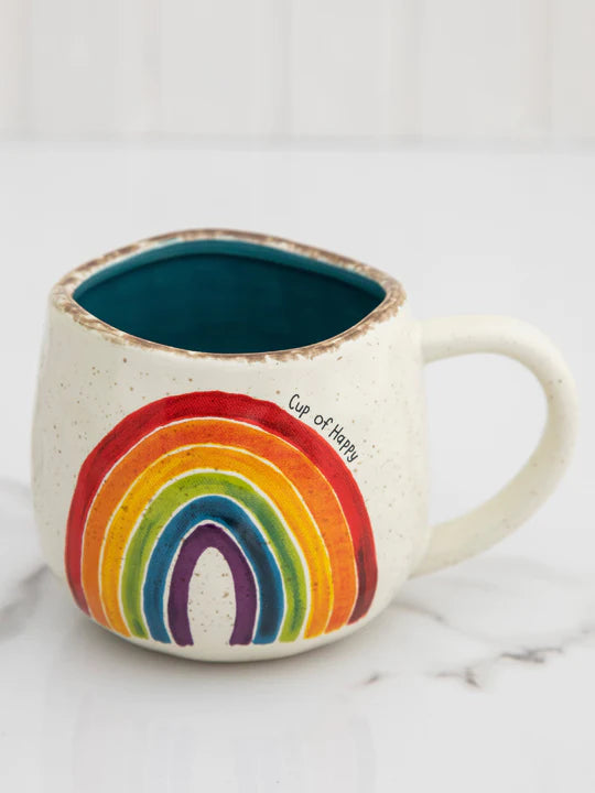Artisan Rainbow Coffee Mug - Cup of Happy