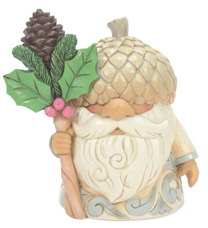 White Woodland Gnome Acorn Hat Statue by Jim Shore Heartwood Creek