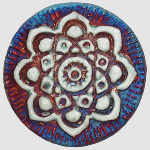 Mandala Medallion Magnet from Raku Pottery