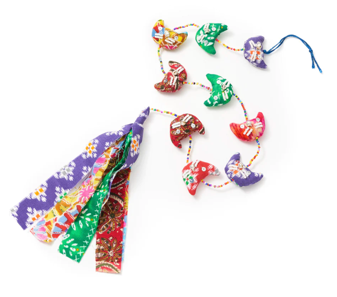 Dulari Cat Garland - Upcycled Sari Fabric Decoration