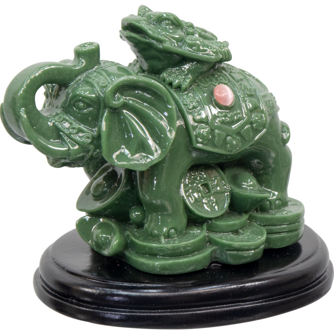 Polyresin Feng Shui Figurine Prosperity Elephant - Jade