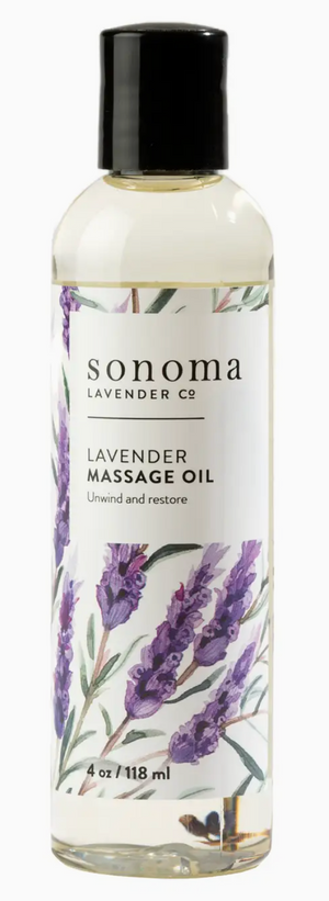 Massage Oil 4oz - Lavender ~ Sonoma Lavender Luxury Spa Gifts
