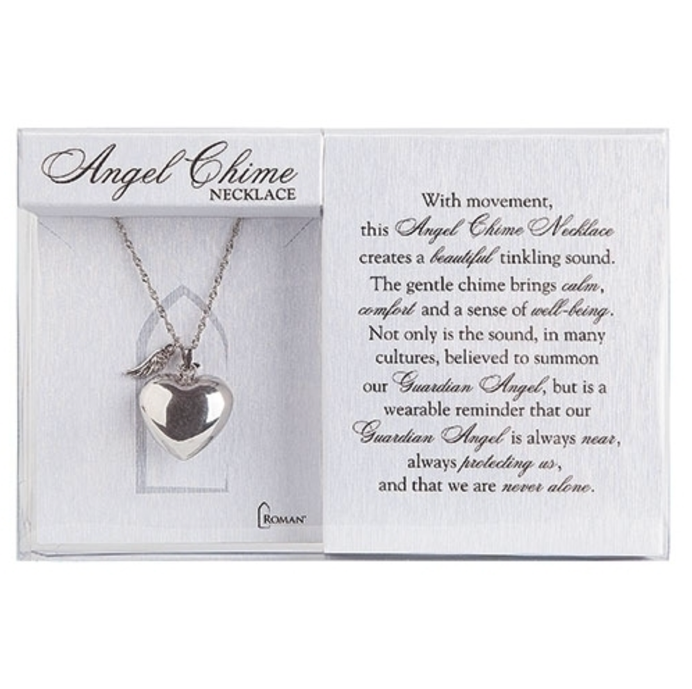 36"L Heart Chime Necklace Angel Caller; Boxed