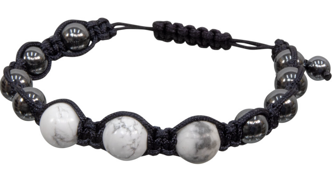 Magnetic Hematite Bracelet - Howlite