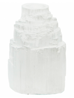 Mini Ritual Candle Holder Iceberg White Selenite