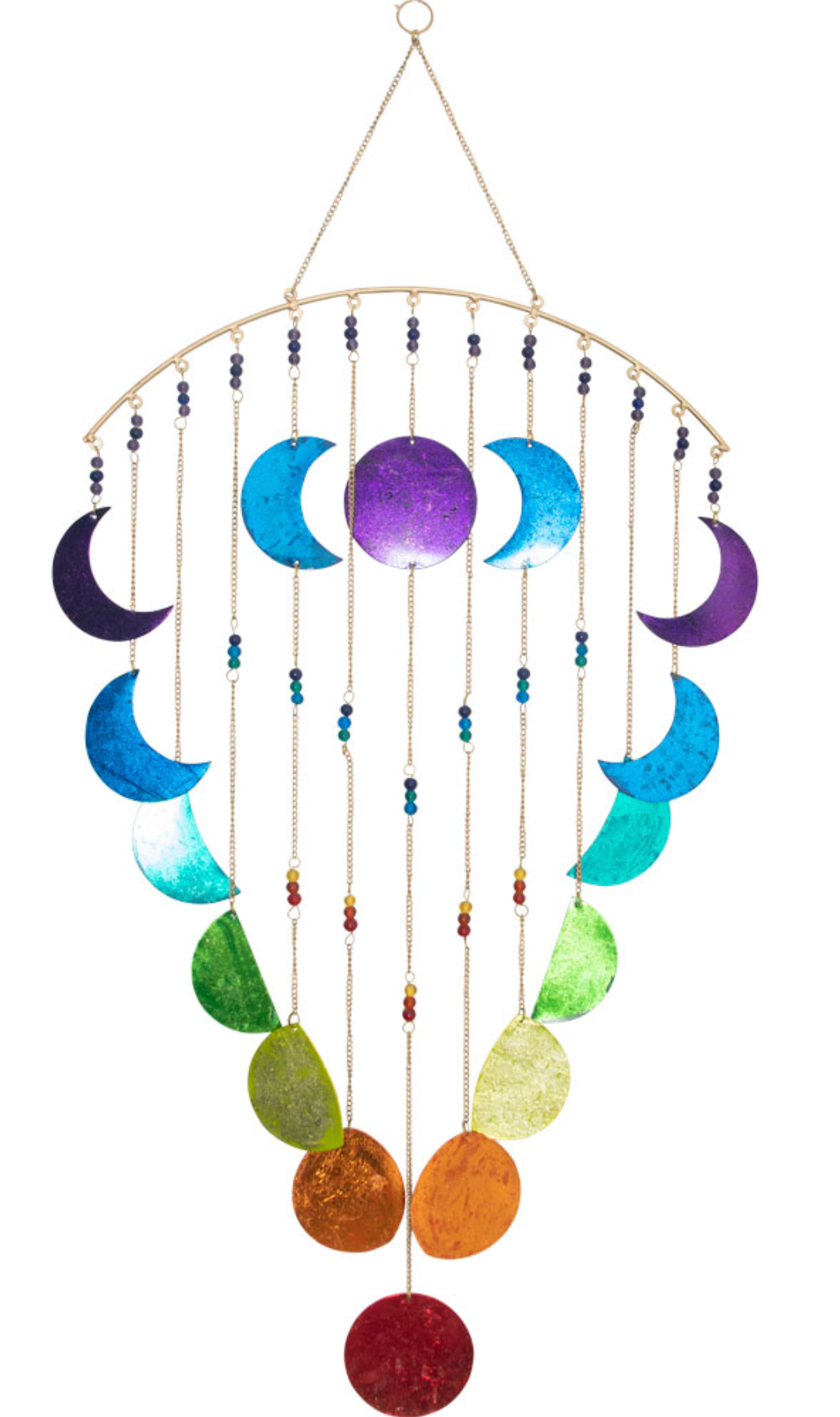 Metal Wall Hanging Mobile - Moon Phases Chakra