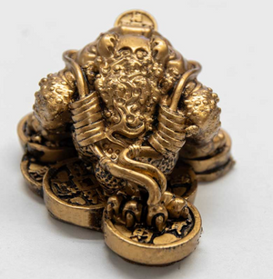 Polyresin Feng Shui Figurine Money Toad - Gold