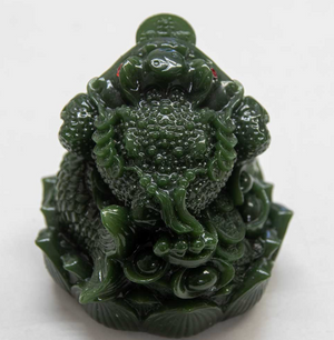 Polyresin Feng Shui Figurine Money Toad - Jade