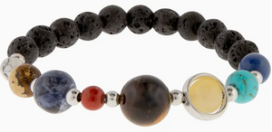 Gemstone & Lava Solar System Bracelet