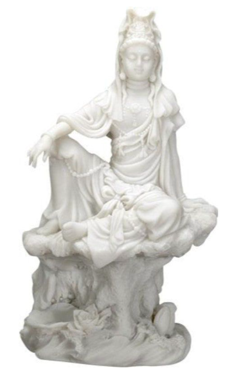 7" Water & Moon Kuan Yin Statue