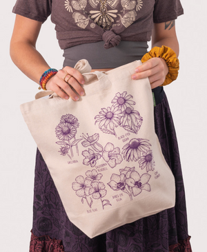Wild Flower Botanical Tote Bag