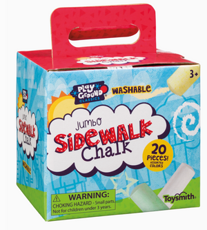 Playground Classics Jumbo Sidewalk Chalk, Assorted Colors