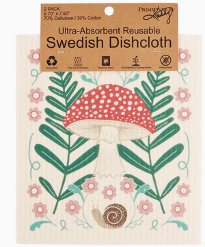 Mushroom Art Swedish Dishcloth Set